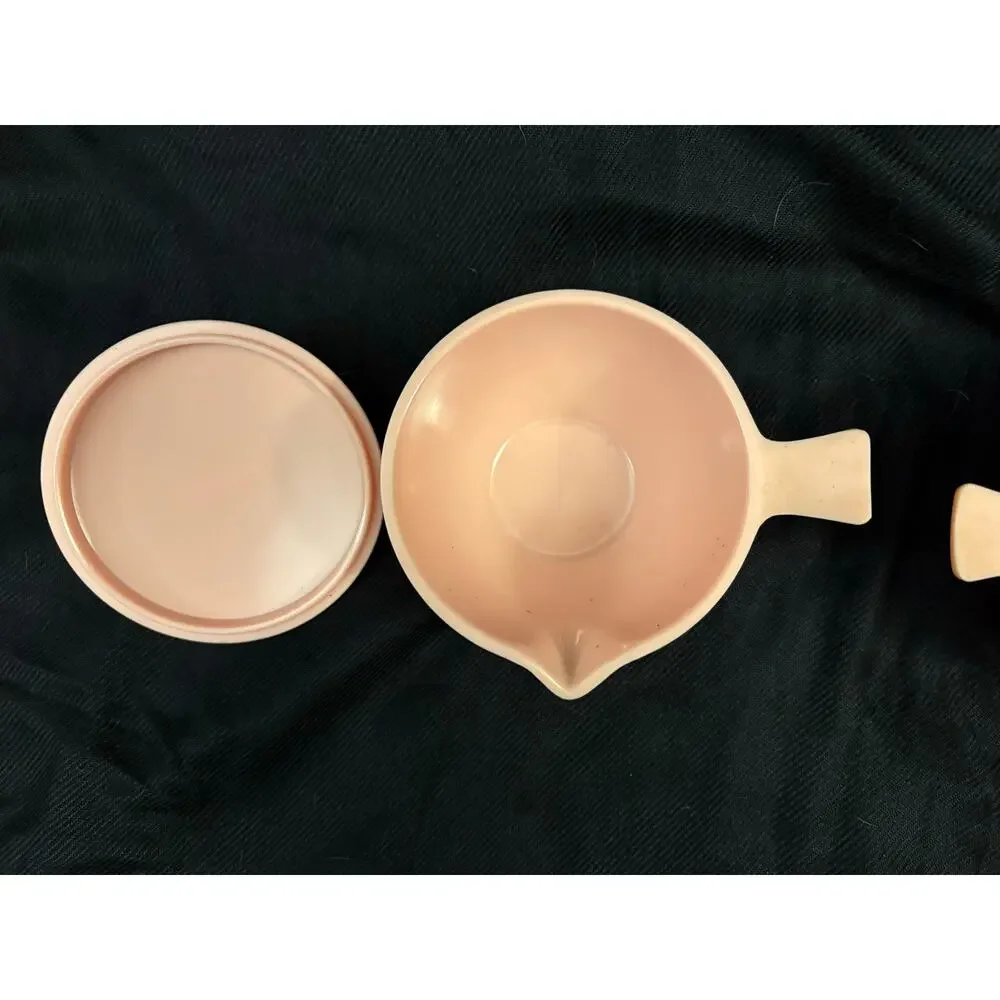 Vintage Pink Melamine Cream & Sugar Lid USA Bar Accessories MCM